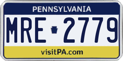 PA license plate MRE2779
