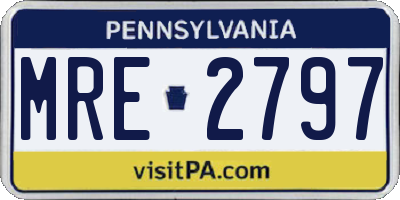 PA license plate MRE2797