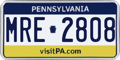 PA license plate MRE2808
