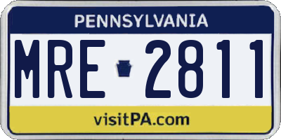PA license plate MRE2811