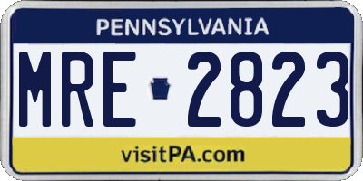PA license plate MRE2823