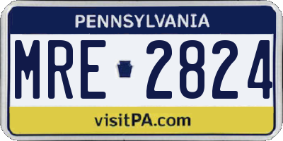 PA license plate MRE2824