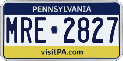 PA license plate MRE2827