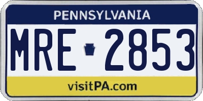 PA license plate MRE2853