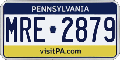PA license plate MRE2879