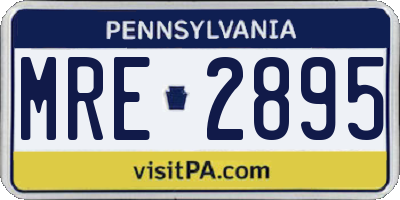 PA license plate MRE2895