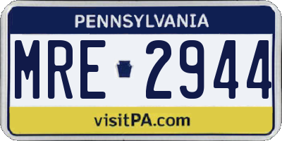 PA license plate MRE2944