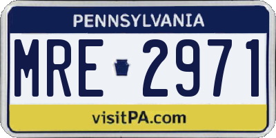 PA license plate MRE2971