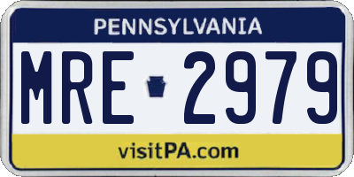 PA license plate MRE2979
