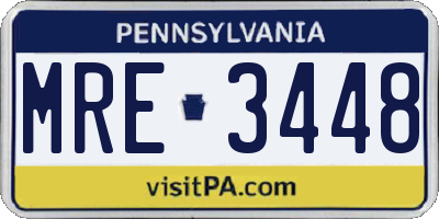 PA license plate MRE3448
