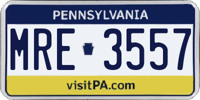 PA license plate MRE3557