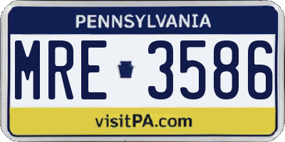 PA license plate MRE3586