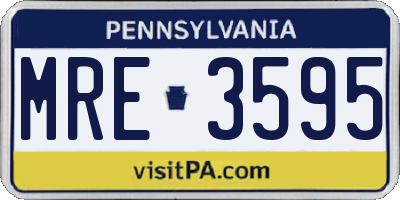 PA license plate MRE3595