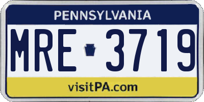 PA license plate MRE3719