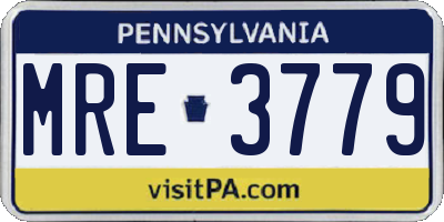 PA license plate MRE3779