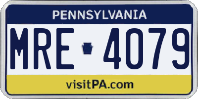 PA license plate MRE4079