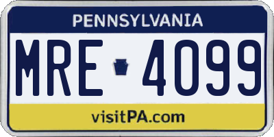 PA license plate MRE4099