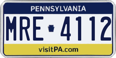 PA license plate MRE4112