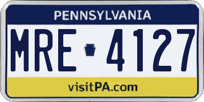 PA license plate MRE4127