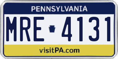 PA license plate MRE4131
