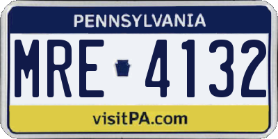 PA license plate MRE4132