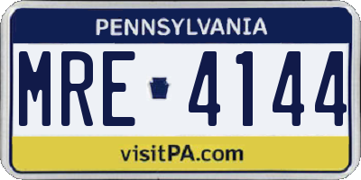 PA license plate MRE4144