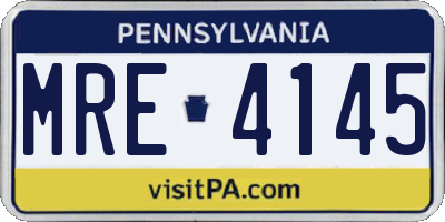 PA license plate MRE4145