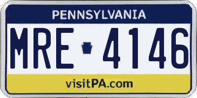 PA license plate MRE4146