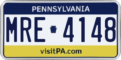 PA license plate MRE4148