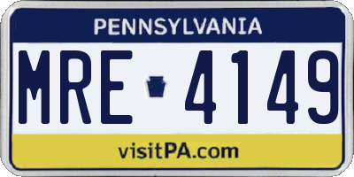 PA license plate MRE4149