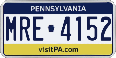 PA license plate MRE4152