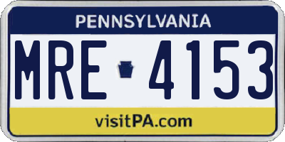 PA license plate MRE4153
