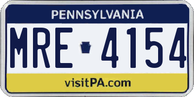 PA license plate MRE4154