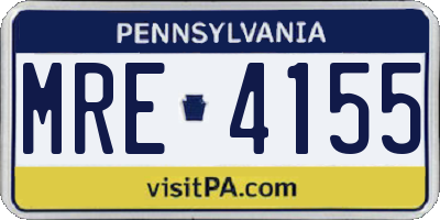PA license plate MRE4155