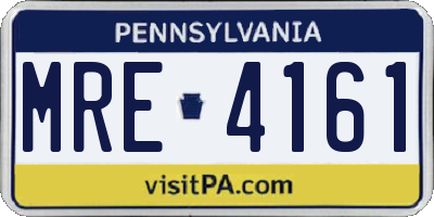 PA license plate MRE4161