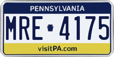 PA license plate MRE4175