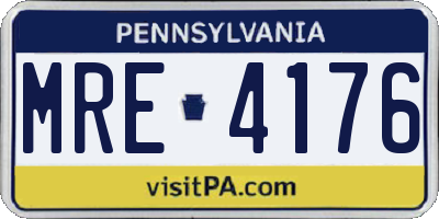 PA license plate MRE4176