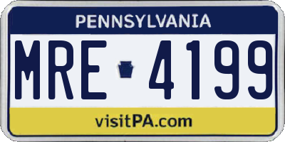PA license plate MRE4199