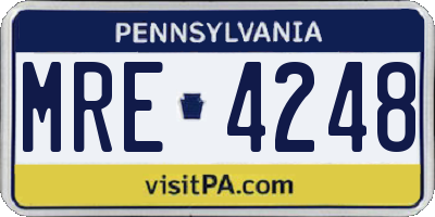 PA license plate MRE4248