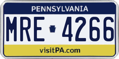 PA license plate MRE4266