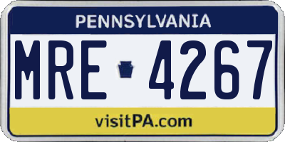 PA license plate MRE4267