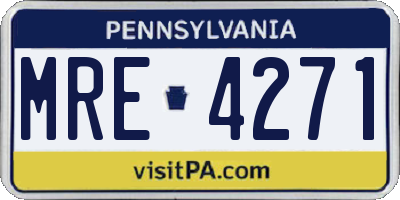 PA license plate MRE4271