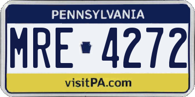 PA license plate MRE4272