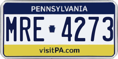 PA license plate MRE4273