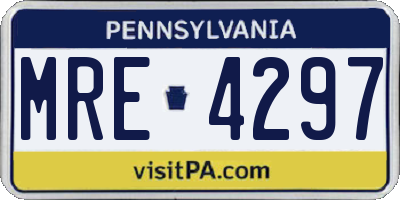 PA license plate MRE4297