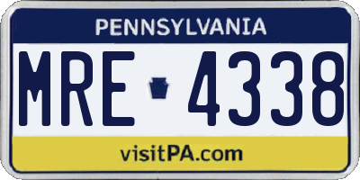 PA license plate MRE4338