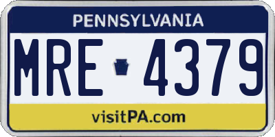 PA license plate MRE4379
