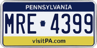 PA license plate MRE4399