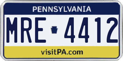 PA license plate MRE4412
