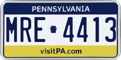 PA license plate MRE4413